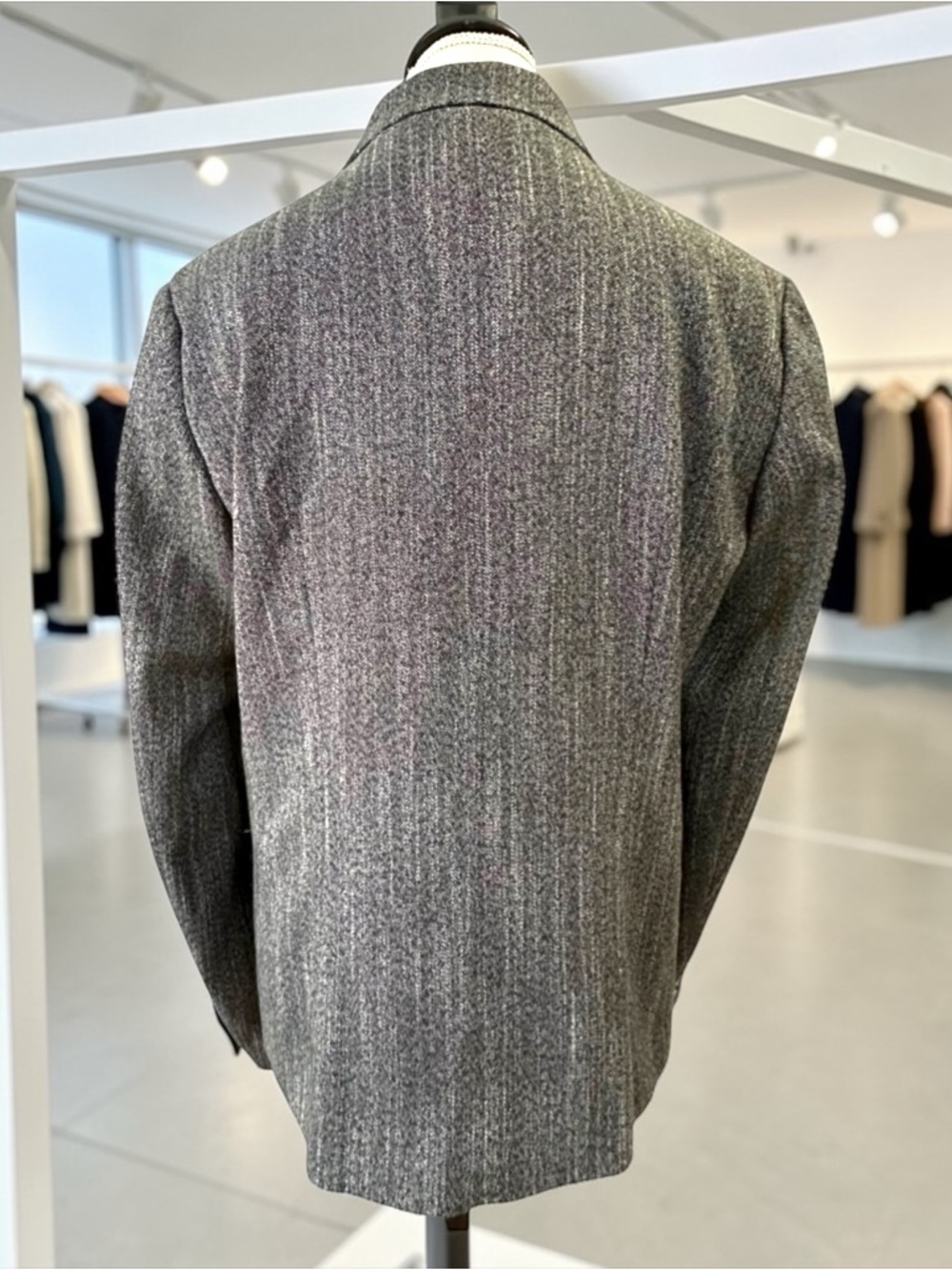 InWear Double Breasted Blazer Grey and Black Herringbone Size 14 - Picture 2 of 6